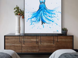 流動(dòng)的韻律 藍(lán)色水彩美女舞蹈藝術(shù)在裝飾畫設(shè)計(jì)中的創(chuàng)意表達(dá)